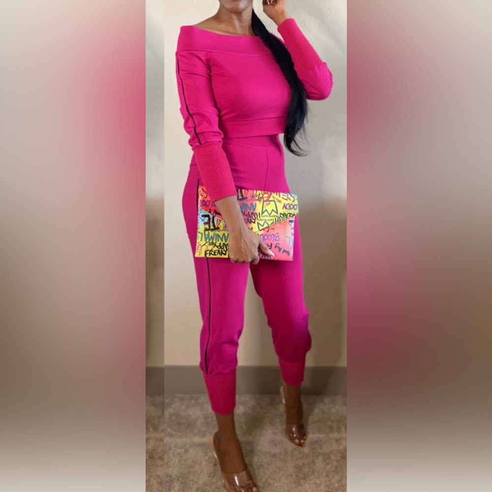 Pink Cold Shoulder Matching Set NEW